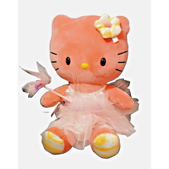 Build-A-Bear BAB Sanrio Hello Kitty Sunshine Coral Plush Fairy Outfit Wand Bow - Picture 1 of 13